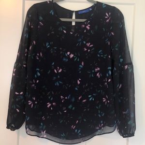 Floral Sheer Sleeve Blouse